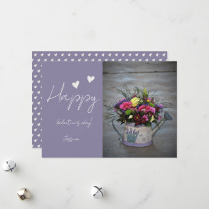 Happy Valentine`s Day Modern Script Photo Holiday Card