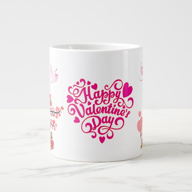 Happy Valentine’s Day Mug with Cute Teddy Bear (Front)