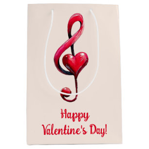 Happy Valentine’s Day Music of Love Medium Gift Bag