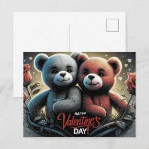 Happy Valentine’s Day Ourson -2 Postcard