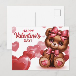 Happy Valentine’s Day Ourson -5 Postcard