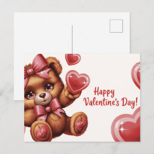 Happy Valentine’s Day Ourson -6 Postcard