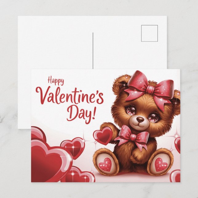 Happy Valentine’s Day Ourson -7 Postcard (Front/Back)