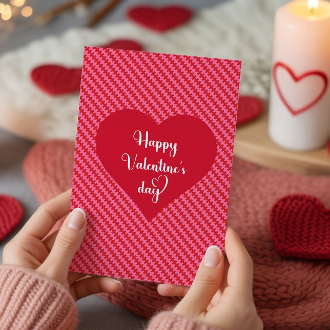 Happy Valentine’s Day Pink Red Hearts Love Card (Happy Valentine’s Day Pink Red Hearts Love Card)