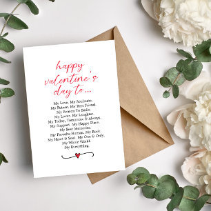 Happy Valentine’s Day Poem Holiday Card