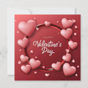 Happy Valentine’s Day Red Heart Holiday Card