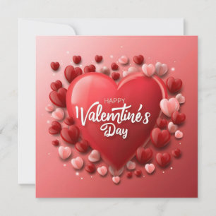 Happy Valentine’s Day Red Heart Love Holiday Card