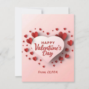 Happy Valentine’s Day Red Heart Love Holiday Card