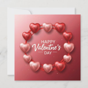 Happy Valentine’s Day Red Heart Love Holiday Card