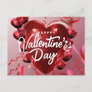 Happy Valentine’s Day Red Heart Love Postcard