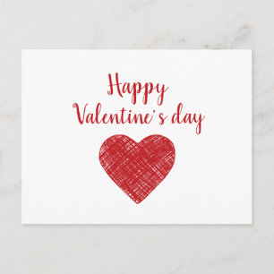 Happy Valentine’s day Red heart Love sayings Postcard