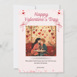 Happy Valentine’s Day Romantic Wall Art Love Thank You Card
