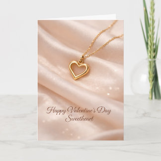 Happy Valentine’s Day Sweetheart Gold Heart Card