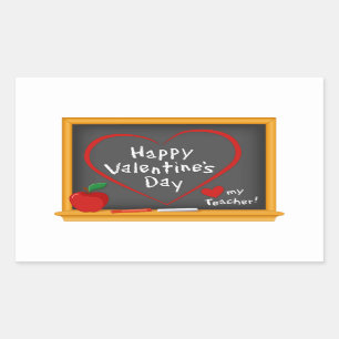 Happy Valentine’s Day Teacher Rectangular Sticker