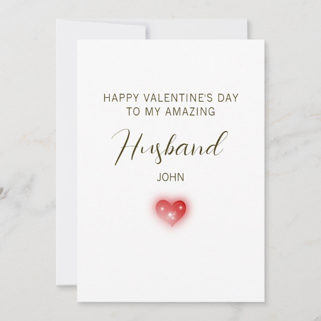 Happy Valentine’s Day to My Amazing Husband Holiday Card (Front)