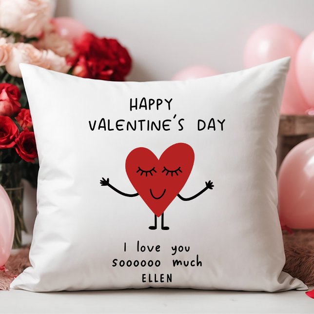 Happy Valentine’s Day with Cute Cartoon Heart Cushion (Creator Uploaded)