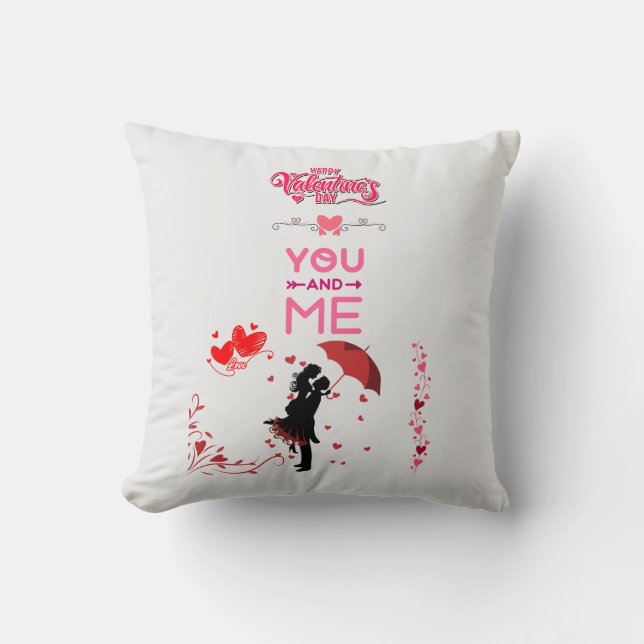 Happy Valentine’s Day – You and Me Romantic Love  Cushion (Front)