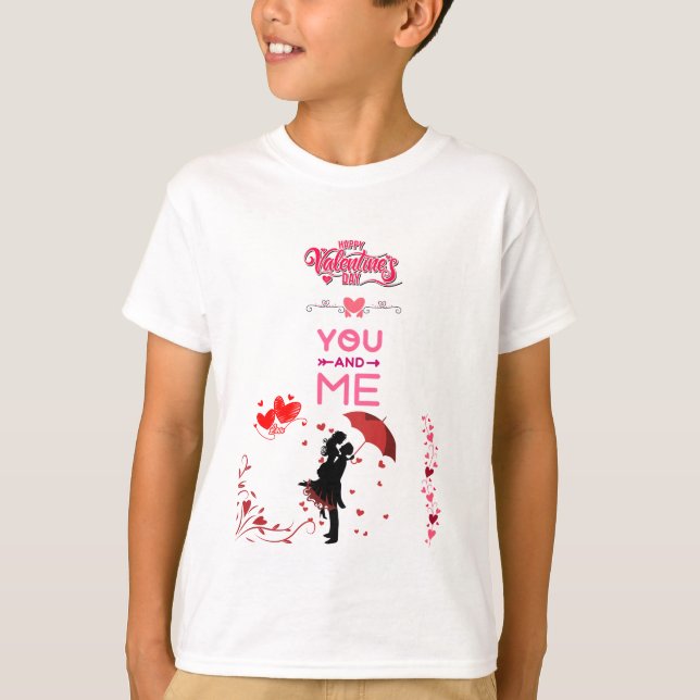 Happy Valentine’s Day – You and Me Romantic Love T-Shirt (Front)