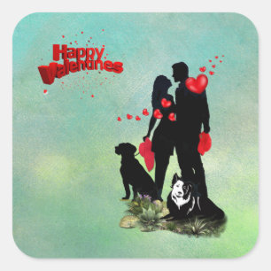 Happy Valentine Square Sticker