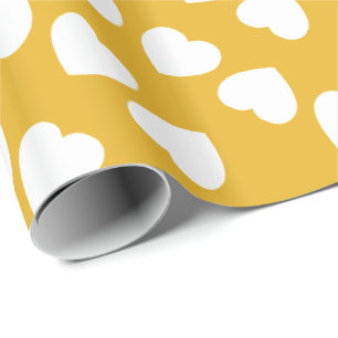 Happy Valentines - All White Hearts Pattern Wrapping Paper