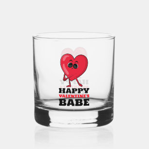 Happy Valentine's Babe Drinkware Set Whiskey Glass