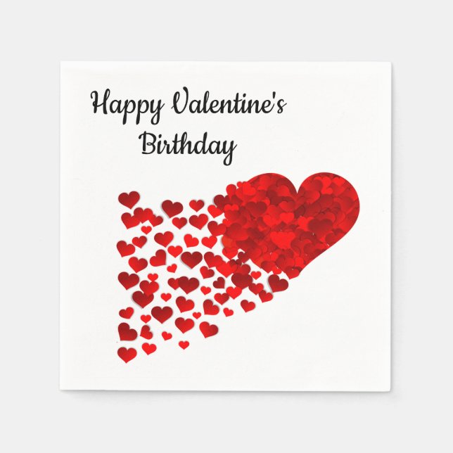 Happy Valentine's Birthday Napkin (Front)