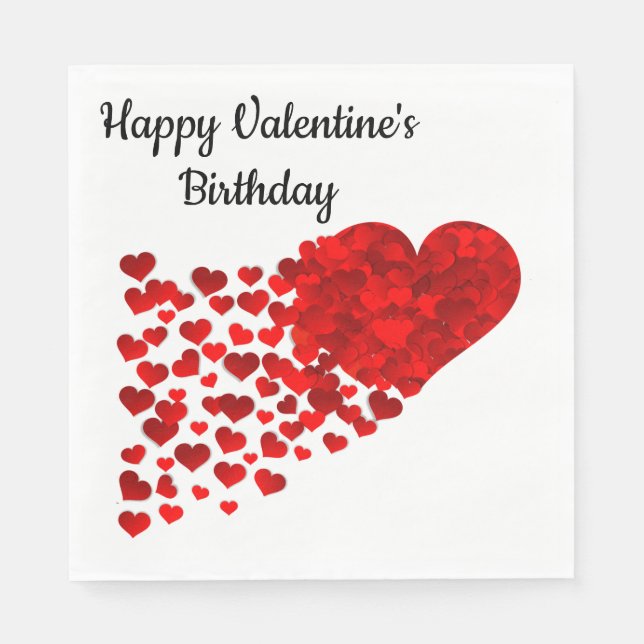 Happy Valentine's Birthday Napkin (Front)
