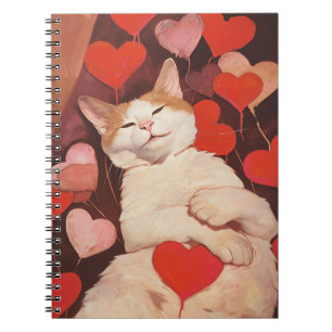Happy Valentines Cat Notebook