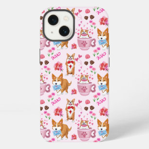 Happy Valentine's Corgi Day Pattern iPhone 13 Case