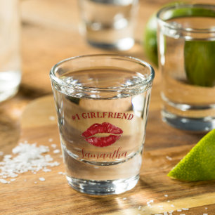 Happy Valentine's Day   #1 Girlfriend Personalised Shot Glass