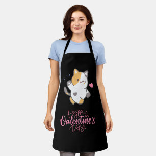 Happy Valentine's Day 2023 -Cats Lover Valentine   Apron