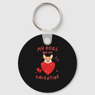 Happy Valentine's Day 2023 -Funny Lover Dogs Image Key Ring
