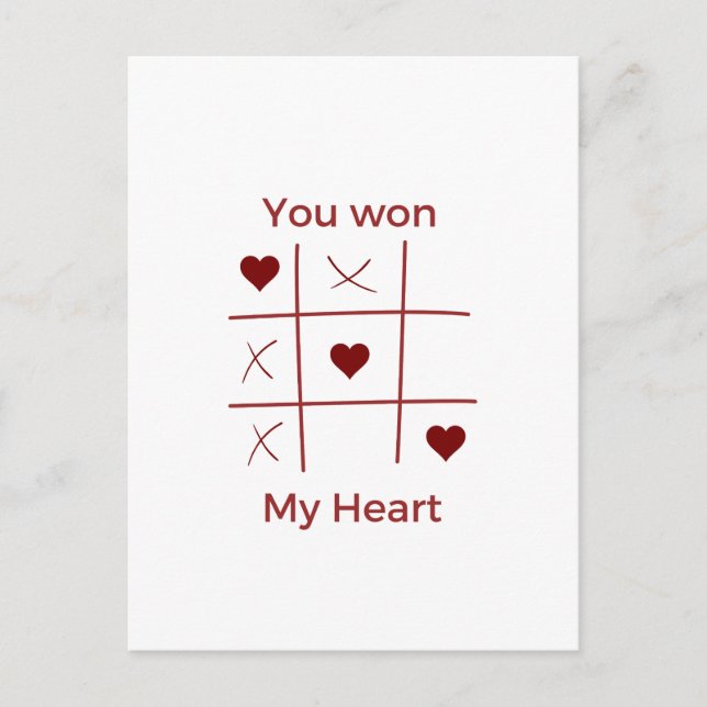 Happy Valentine's Day 2023 Ideas -You Won My Heart Holiday Postcard (Front)
