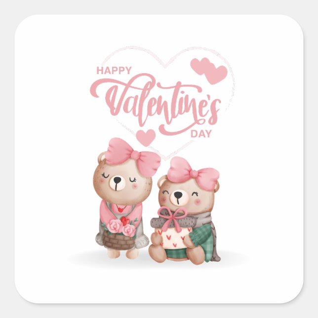 Happy Valentine's Day 2023 -Love Images Funny      Square Sticker (Front)