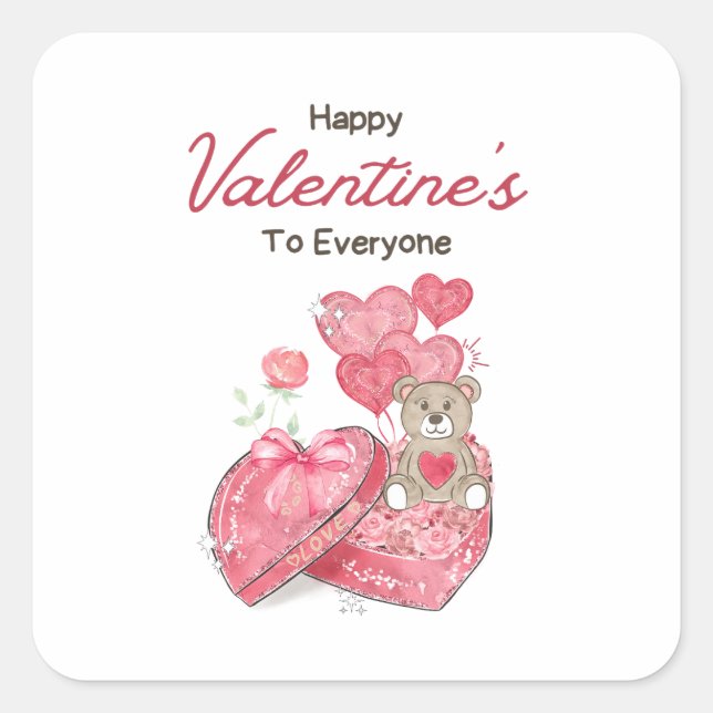 Happy Valentine's Day 2023 -Love Images Trendy     Square Sticker (Front)
