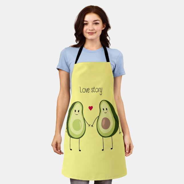 Happy Valentine's Day 2024 Funny Image Cute      Apron (Worn)