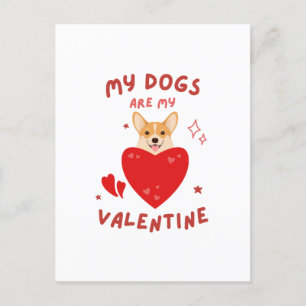 Happy Valentine's Day 2024 -Funny Lover Dogs Image Holiday Postcard