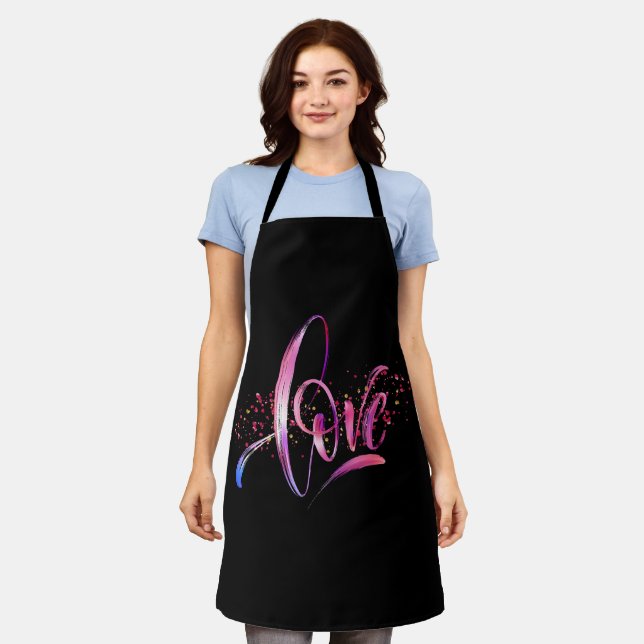 Happy Valentine's Day 2024 -Love Images Colourful  Apron (Worn)