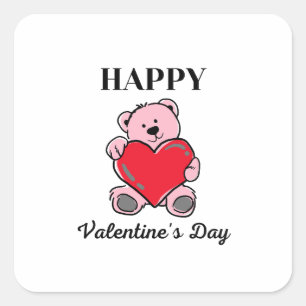 Happy Valentine's Day 2024 -Love Panda Images Square Sticker