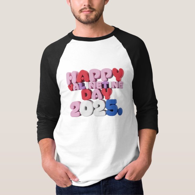 Happy Valentine's Day 2025 T-Shirt - Cute Valentin (Front)