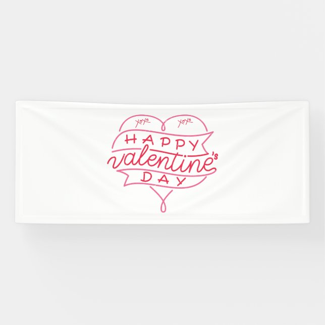 Happy Valentine's Day 2.5x6 Vinyl Banner (Horizontal)