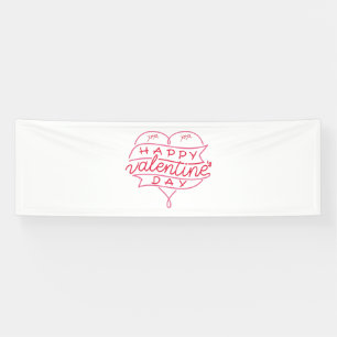 Happy Valentine's Day 2.5x8 Vinyl Banner
