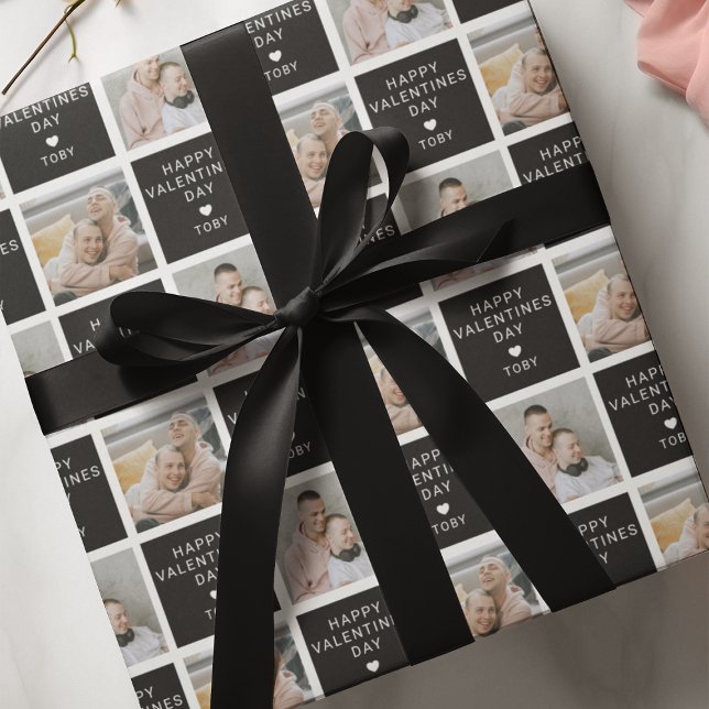 Happy Valentines Day | 2 Photo Holiday Wrapping Paper (Creator Uploaded)