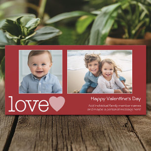 Happy Valentines Day - 2 photos - horizontal Holiday Card