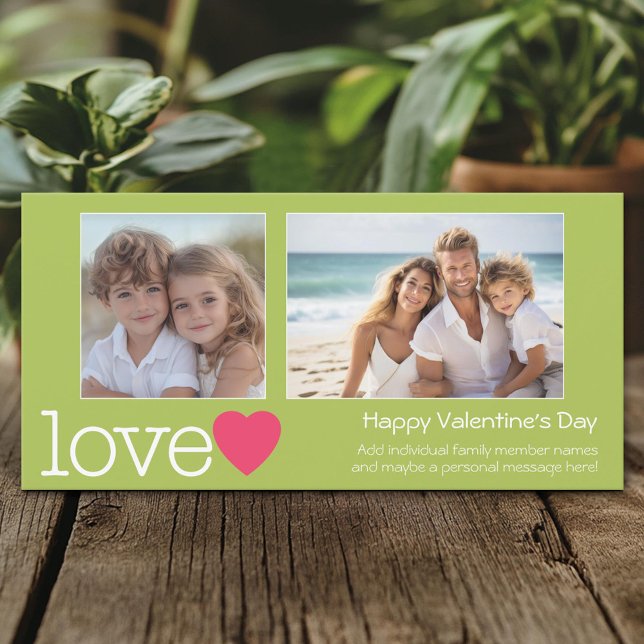 Happy Valentines Day - 2 photos - horizontal Holiday Card (Create A Personal Holiday Photo Card)