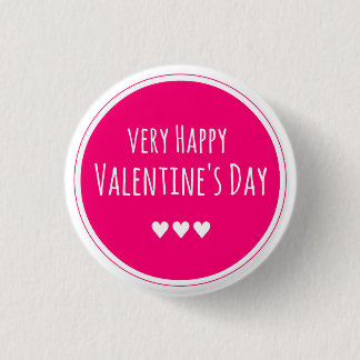 Happy Valentine's Day 3 Cm Round Badge