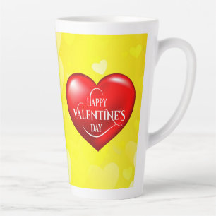 Happy Valentine's Day 3D Heart Shape-20220 Latte Mug