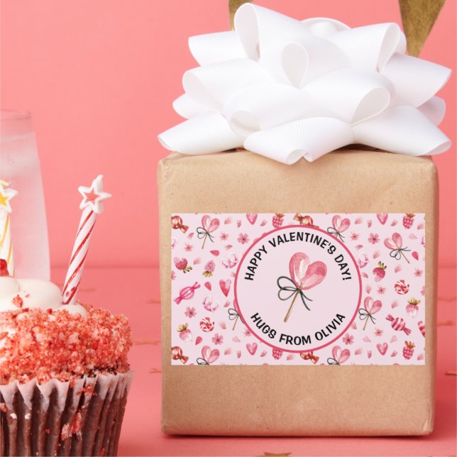 Happy Valentines Day, 4 Rectangle, Oval Sticker (Party)