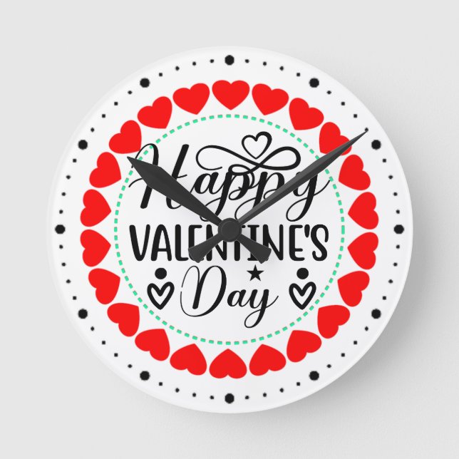 Happy Valentine's Day-53816 Round Clock (Front)