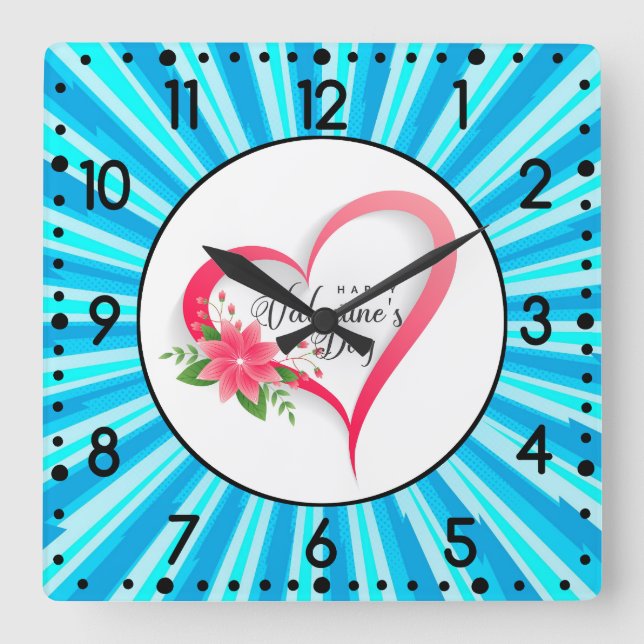 Happy Valentine's Day-53816 Square Wall Clock (Front)